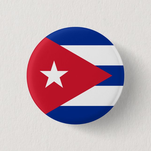 Bóton Redondo 2.54cm Bandeira de Cuba (Cuba) (Frente)