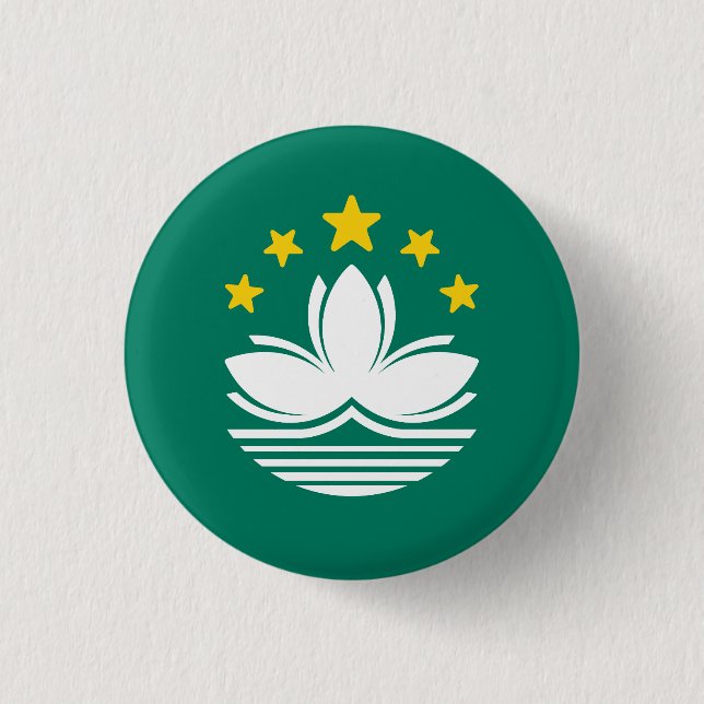 Bóton Redondo 2.54cm Bandeira de Macau (Frente)