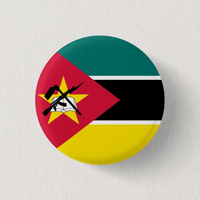 Bóton Redondo 2.54cm Bandeira de Moçambique (Frente)