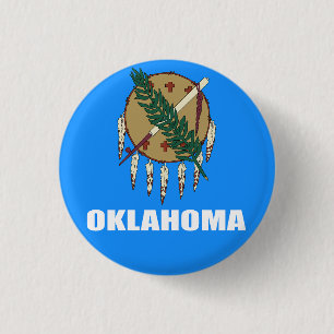 Bóton Redondo 2.54cm Bandeira de Oklahoma 