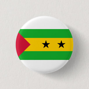 Bóton Redondo 2.54cm Bandeira de São Tomé e Príncipe