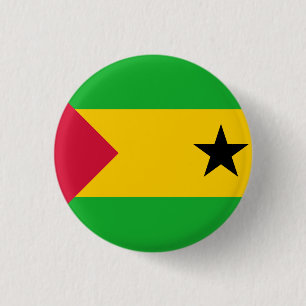 Bóton Redondo 2.54cm Bandeira de São Tomé e Príncipe