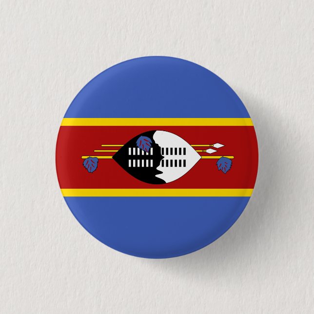 Bóton Redondo 2.54cm Bandeira de Swazi, Bandeira de Eswatini (Frente)