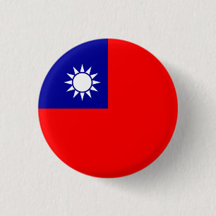 Bóton Redondo 2.54cm Bandeira de Taiwan, pavilhão de Taiwan