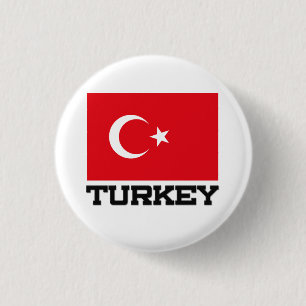 Bóton Redondo 2.54cm Bandeira de Turquia
