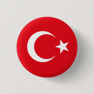 Bóton Redondo 2.54cm Bandeira de Turquia