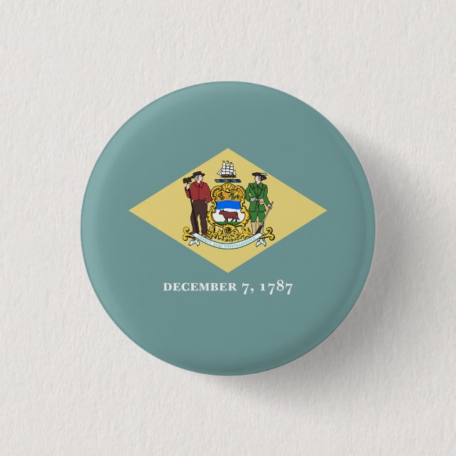 Bóton Redondo 2.54cm Bandeira Delawarean, Bandeira de Delaware (Frente)
