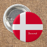 Bóton Redondo 2.54cm Bandeira Dinamarquesa Patriótica & Dinamarca moda<br><div class="desc">Bandeira da Dinamarca e da Dinamarca - adoro o meu país,  viagem,  feriado,  patriotas nacionais/adeptos desportivos</div>