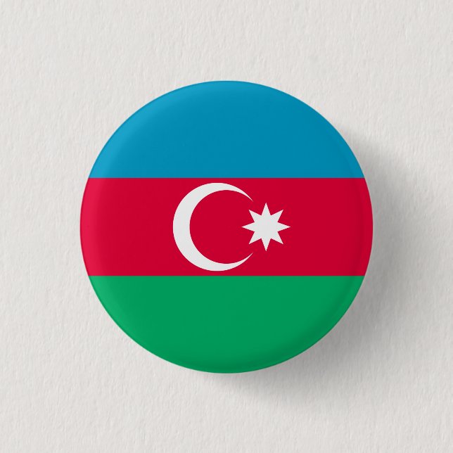 Bóton Redondo 2.54cm Bandeira do Azerbaijão Patriótico (Frente)