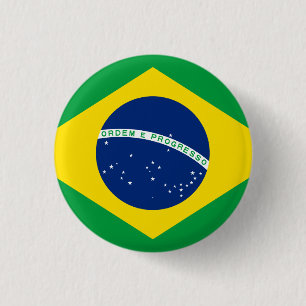 Bóton Redondo 2.54cm Bandeira do Brasil