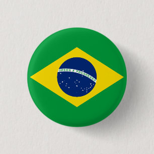 Bóton Redondo 2.54cm Bandeira do Brasil