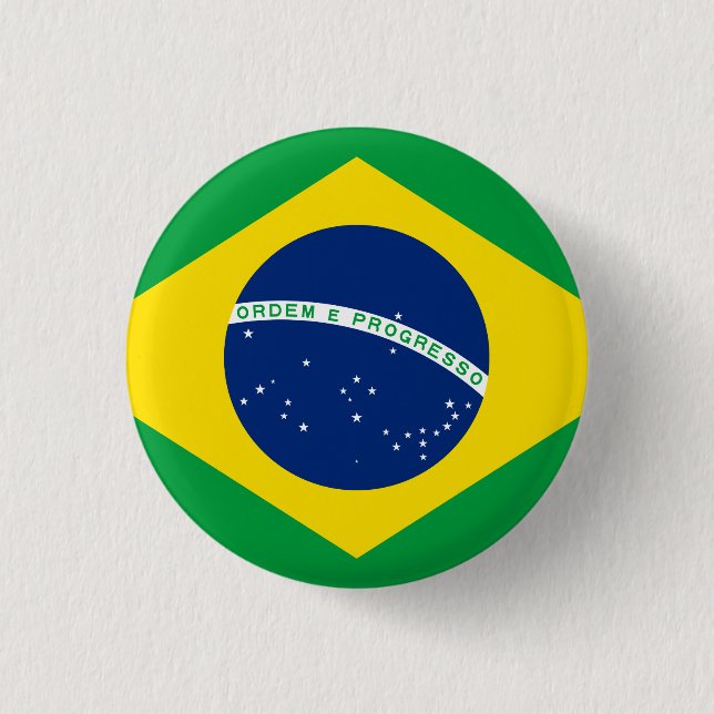 Bóton Redondo 2.54cm Bandeira do Brasil (Brasil) (Frente)