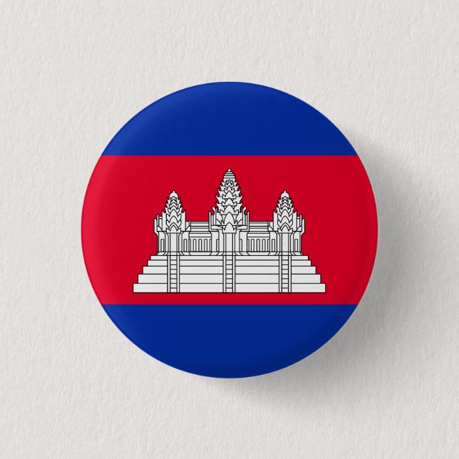 Bóton Redondo 2.54cm Bandeira do Camboja: Bandeira do Camboja (Frente)
