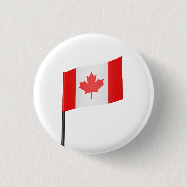 Bóton Redondo 2.54cm Bandeira do Canadá (Frente)