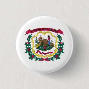 Bóton Redondo 2.54cm Bandeira do Estado da Virgínia Ocidental