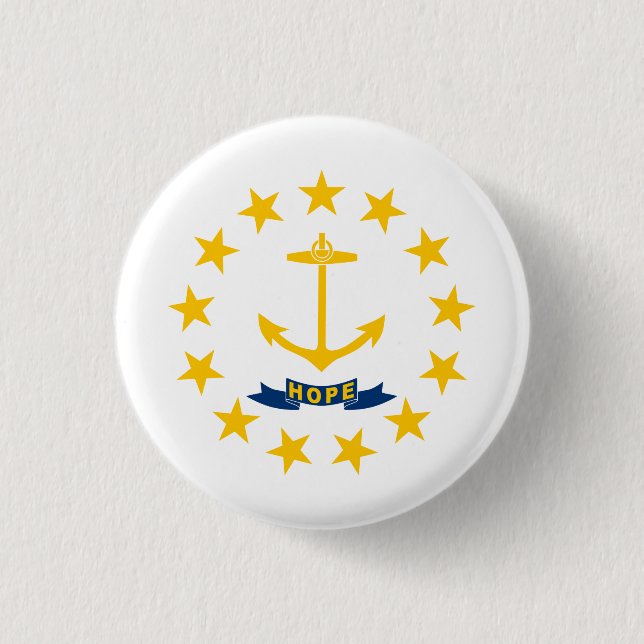 Bóton Redondo 2.54cm Bandeira do Estado de Rhode Island (Frente)