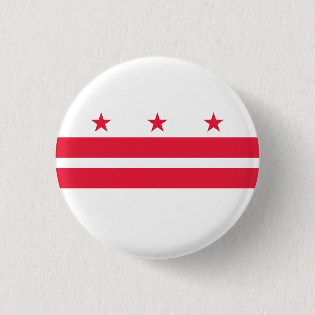 Bóton Redondo 2.54cm Bandeira do Estado de Washington DC (Frente)
