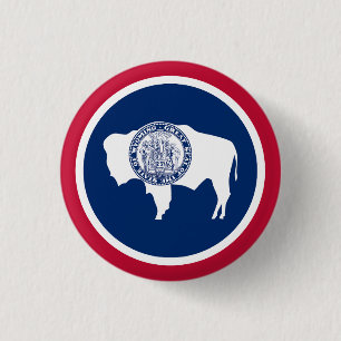 Bóton Redondo 2.54cm Bandeira do Estado de Wyoming