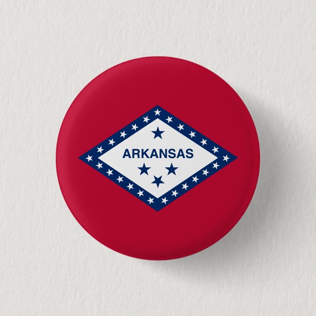 Bóton Redondo 2.54cm Bandeira do Estado do Arkansas (Frente)