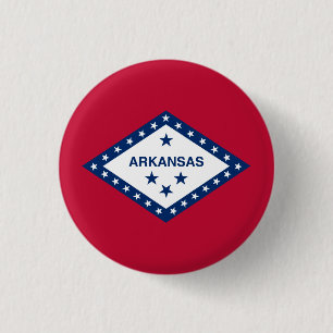 Bóton Redondo 2.54cm Bandeira do Estado do Arkansas