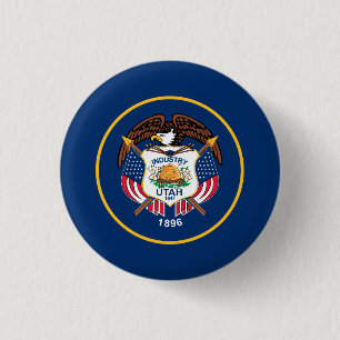 Bóton Redondo 2.54cm Bandeira do Estado Patriótico de Utah