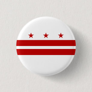 Bóton Redondo 2.54cm Bandeira do Estado Patriótico de Washington DC