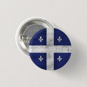 Bóton Redondo 2.54cm Bandeira do estilo Quebec grunge erodido