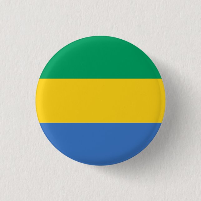 Bóton Redondo 2.54cm Bandeira do Gabão (Frente)