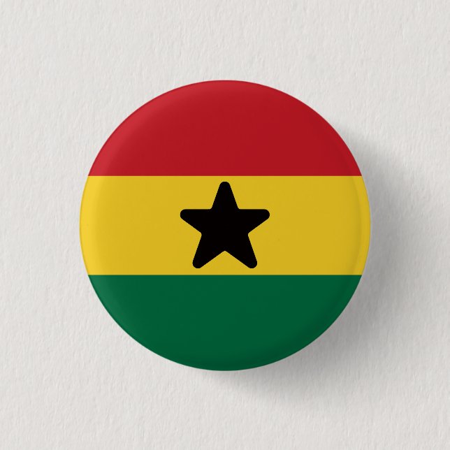 Bóton Redondo 2.54cm Bandeira do Gana (Frente)