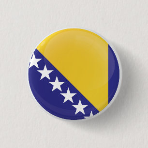 Bóton Redondo 2.54cm Bandeira do Ícone Redondo da Bósnia-Herzegovina