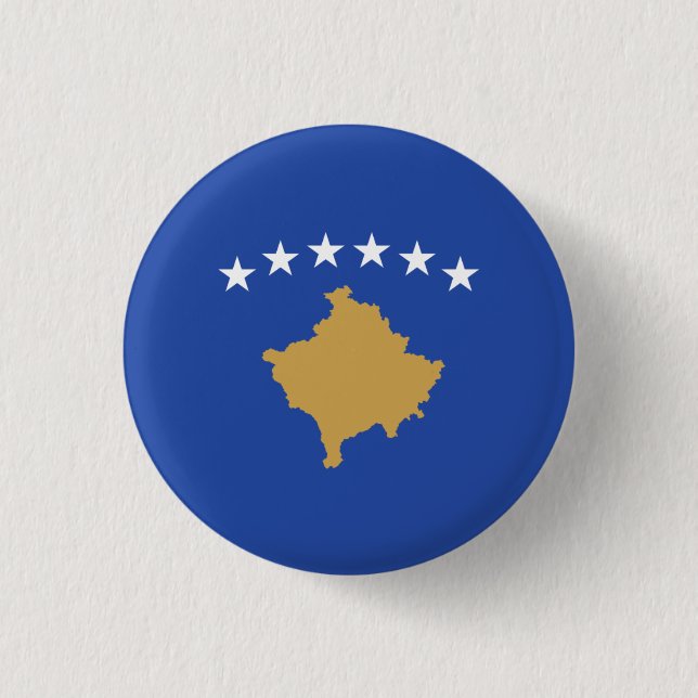 Bóton Redondo 2.54cm Bandeira do Kosovo, Bandeira do Kosovo (Frente)