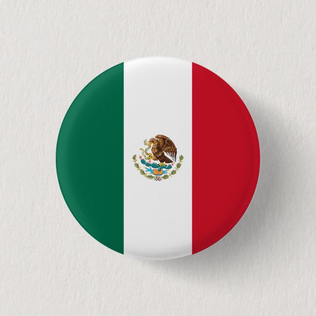 Bóton Redondo 2.54cm Bandeira do México (México) (Frente)