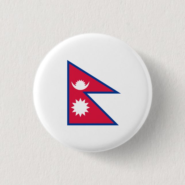 Bóton Redondo 2.54cm Bandeira do Nepal (Frente)