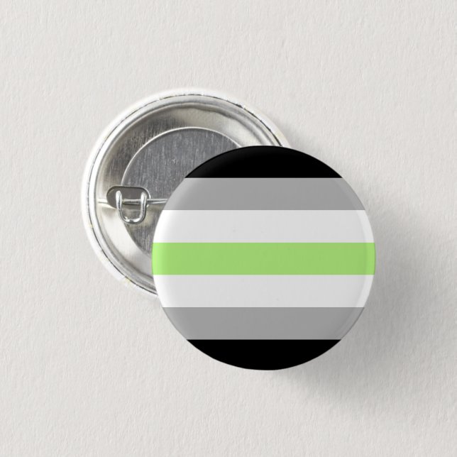 Bóton Redondo 2.54cm Bandeira do Orgulho Agênero (Frente & Verso)