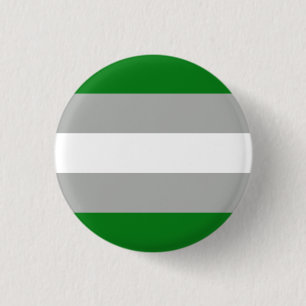 Bóton Redondo 2.54cm Bandeira do Orgulho Cinza-romântico