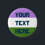 Bóton Redondo 2.54cm Bandeira do orgulho de Genderqueer<br><div class="desc">Mostre fora seu orgulho com este botão pequeno corajoso! Personalize a pia batismal,  o tamanho,  e a cor do texto para combinar o ou suas necessidades das organizações!
Aperfeiçoe para os pinos do pronome!</div>