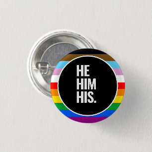 Bóton Redondo 2.54cm Bandeira do Orgulho Inclusiva LGBTQ+