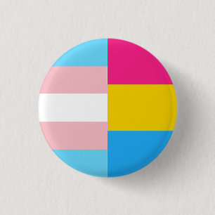 Bóton Redondo 2.54cm Bandeira do Orgulho Pansexual Transgênero Dupla