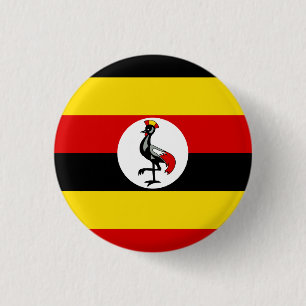 Bóton Redondo 2.54cm Bandeira do Uganda
