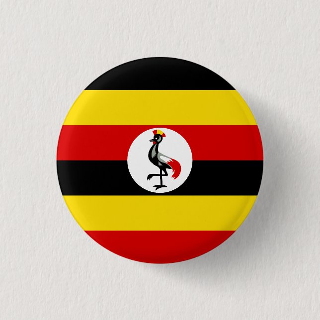 Bóton Redondo 2.54cm Bandeira do Uganda (Frente)