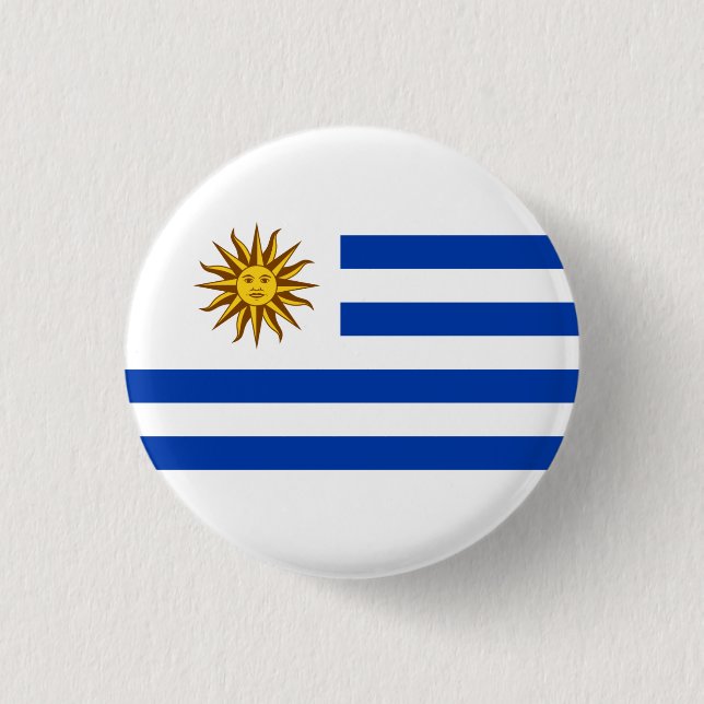 Bóton Redondo 2.54cm Bandeira do Uruguai (Frente)