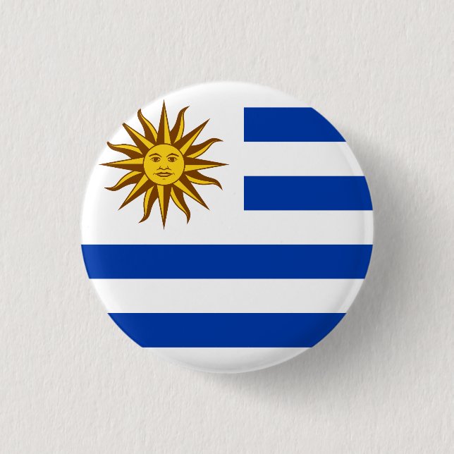Bóton Redondo 2.54cm Bandeira do Uruguai (Frente)