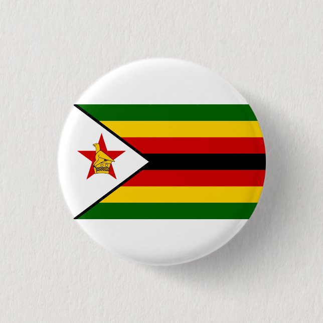 Bóton Redondo 2.54cm Bandeira do Zimbabué, Bandeira do Zimbabué (Frente)