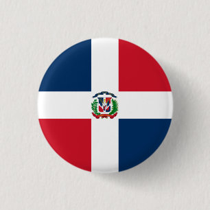Bóton Redondo 2.54cm Bandeira Dominicana, Bandeira da República Dominic