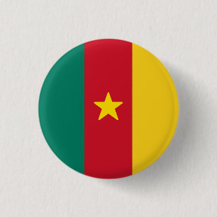 Bóton Redondo 2.54cm Bandeira dos Camarões