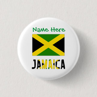 Bóton Redondo 2.54cm Bandeira Jamaicana Verde Personalização Redondo