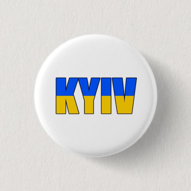 Bóton Redondo 2.54cm Bandeira Kiev Ucrânia (Frente)