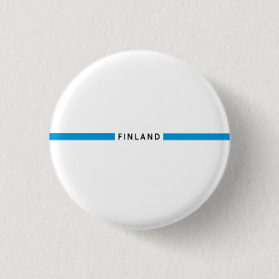 Bóton Redondo 2.54cm Bandeira minimalista da Finlândia