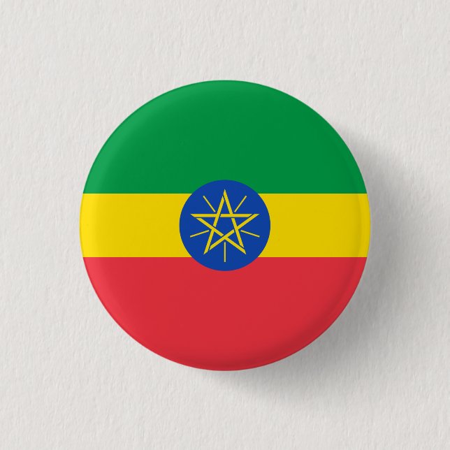 Bóton Redondo 2.54cm Bandeira Nacional da Etiópia (Frente)