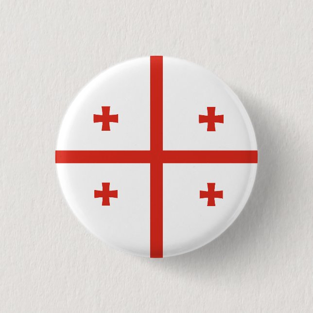 Bóton Redondo 2.54cm Bandeira Nacional da Geórgia (Frente)